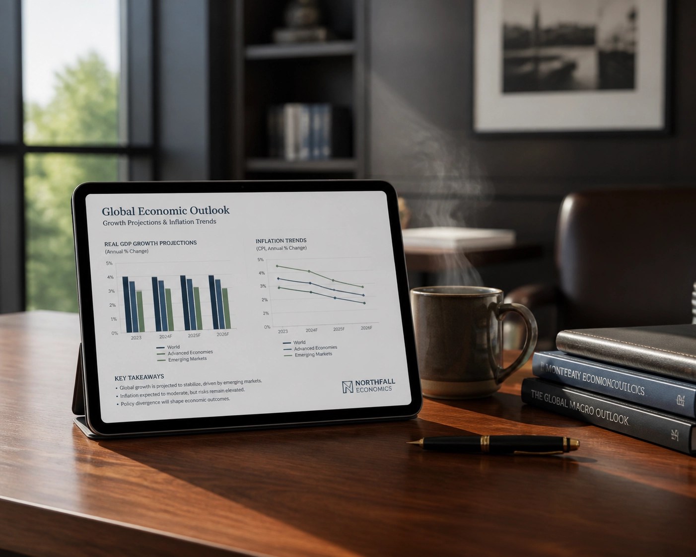 Strategic data chart on a tablet used for calculating business capacity and profit decisions.